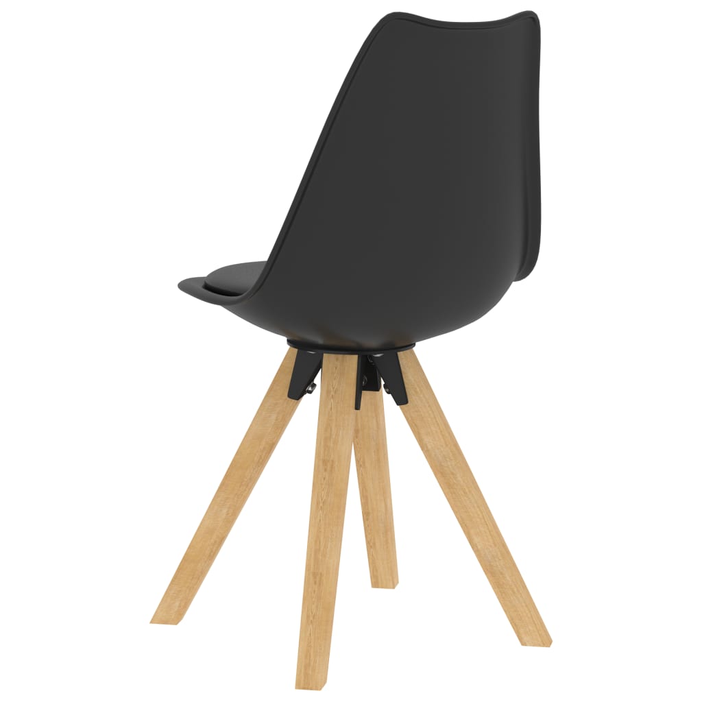 vidaXL spisebordsstole 4 stk. PP og massivt bøgetræ sort