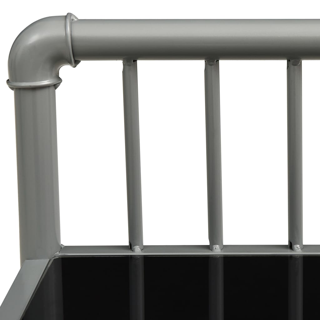 vidaXL sengeskab 45x34,5x62,5 cm metal og glas grå og sort