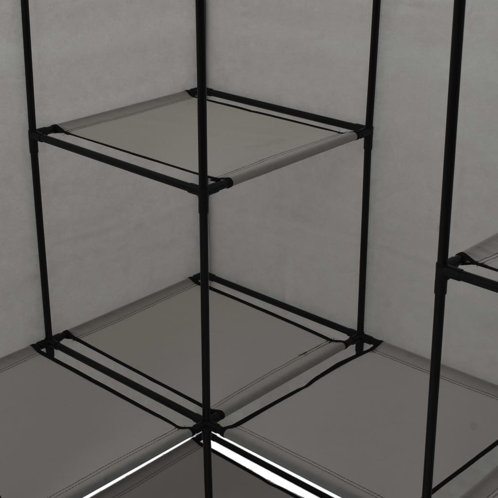 vidaXL hjørneklædeskab 130 x 87 x 169 cm grå