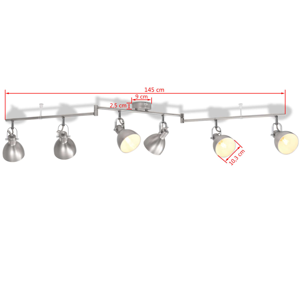vidaXL loftslampe til 6 pærer E14 grå