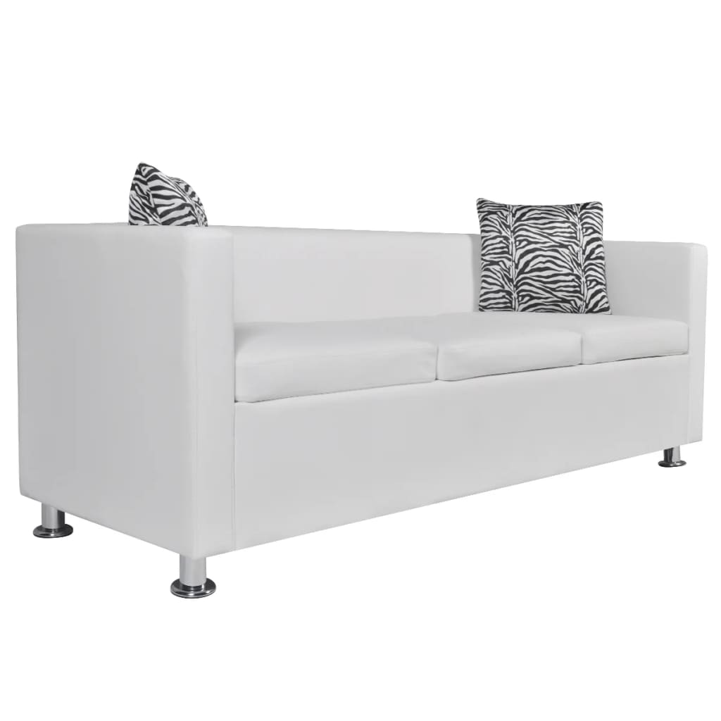 vidaXL sofasæt 3-pers. og 2-pers. sofa kunstlæder hvid