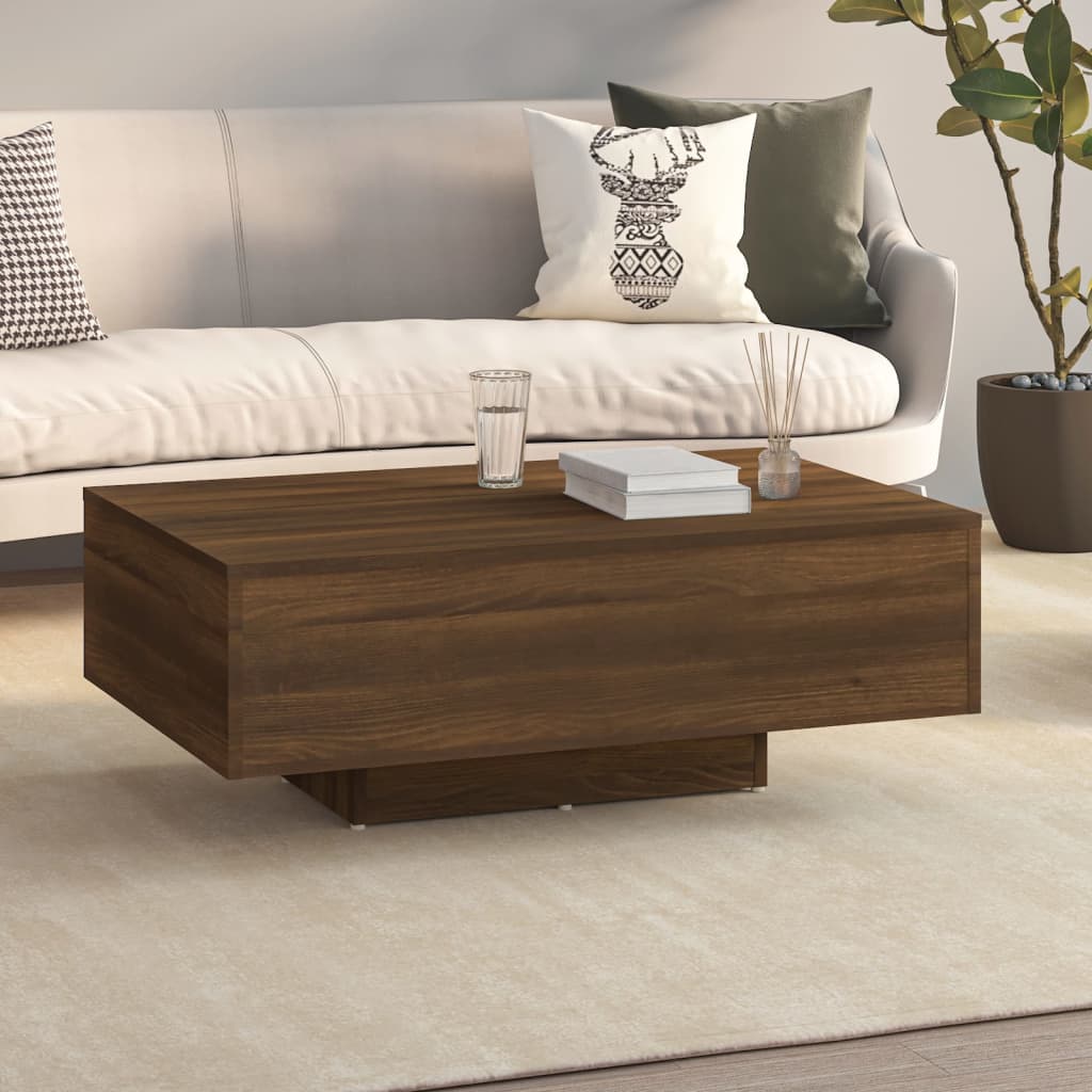vidaXL sofabord 85x55x31 cm konstrueret træ brun egetræsfarve