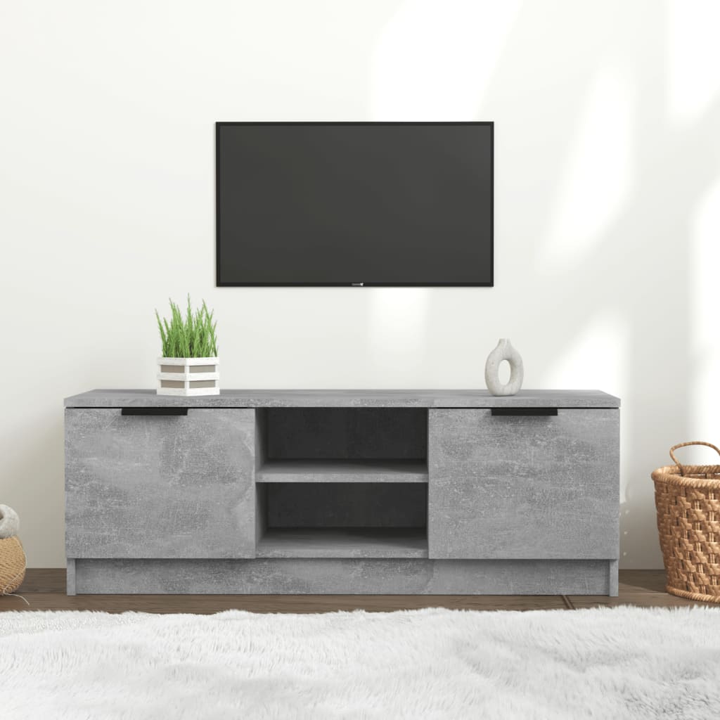 vidaXL tv-bord 102x35x36,5 cm konstrueret træ betongrå
