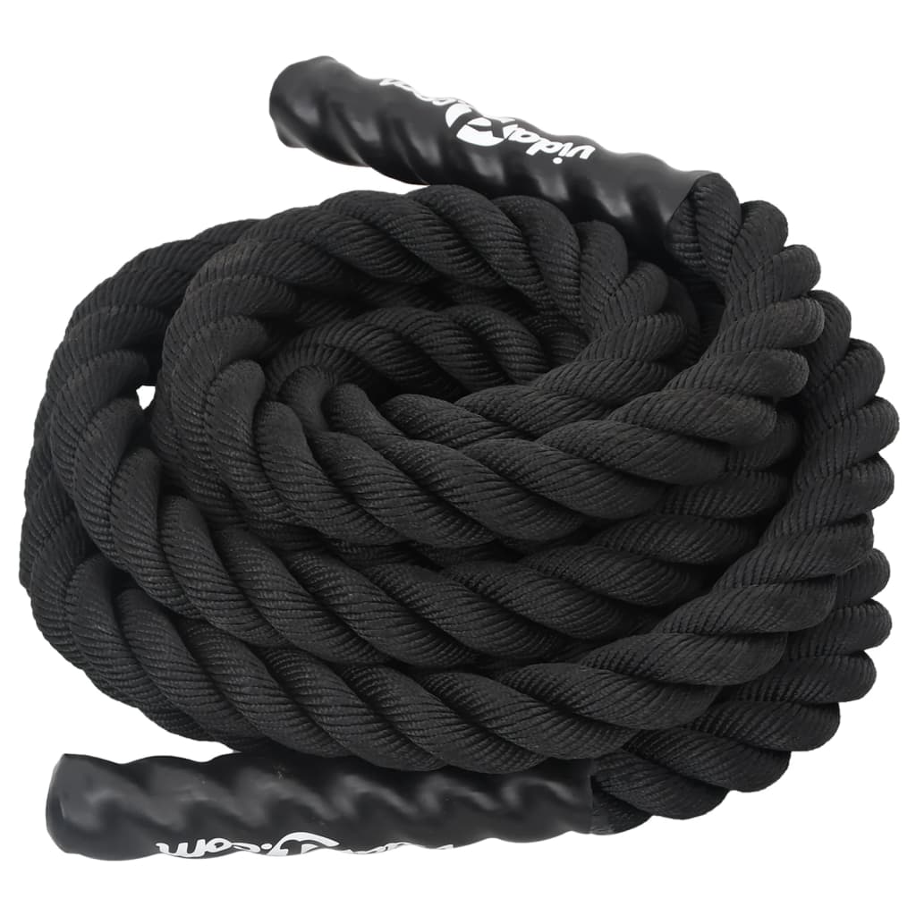 vidaXL battle rope 6 m 4,5 kg polyester sort