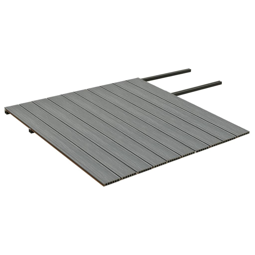 vidaXL terrassebrædder med tilbehør WPC 20 m² 2,2 m brun og grå
