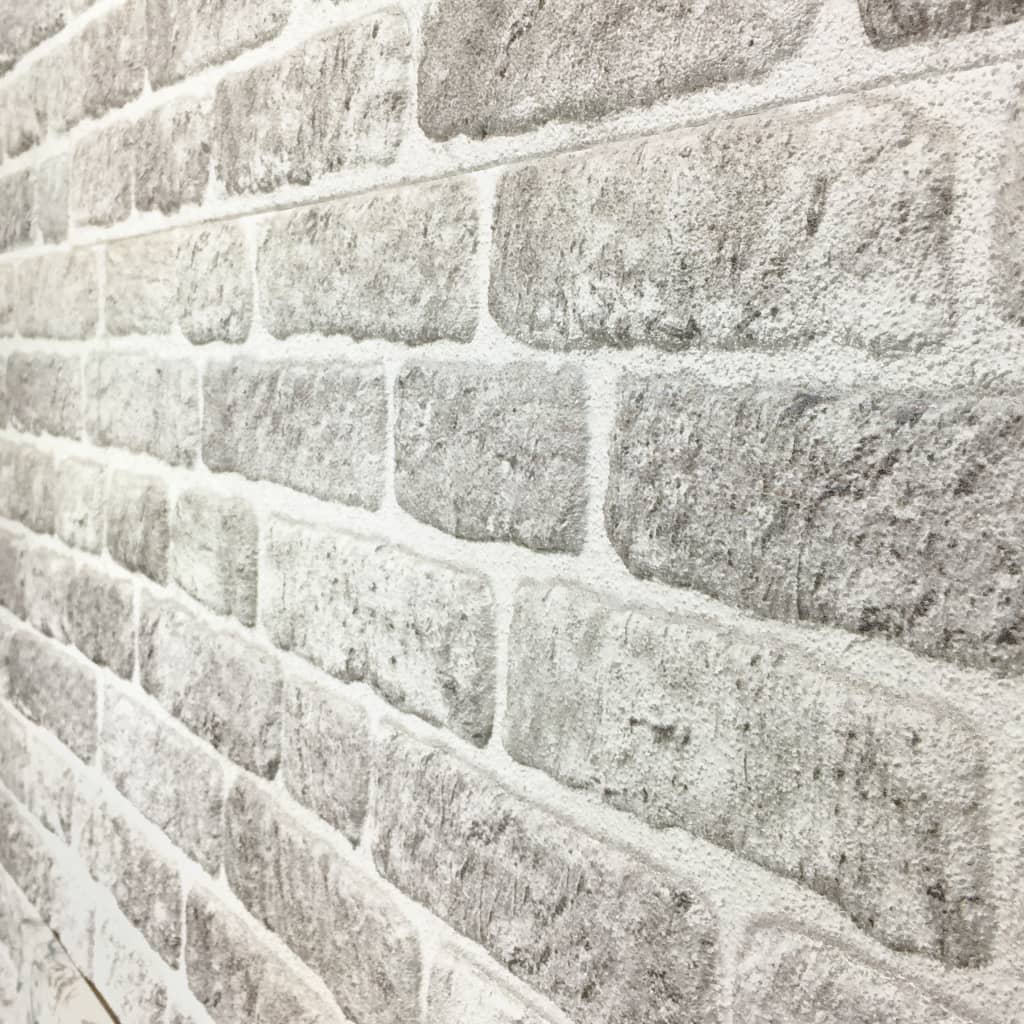 vidaXL 3D-vægpaneler 11 stk. murstensdesign EPS lysegrå
