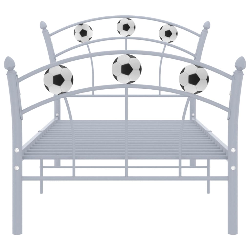 vidaXL sengestel 90x200 fodbolddesign metal grå