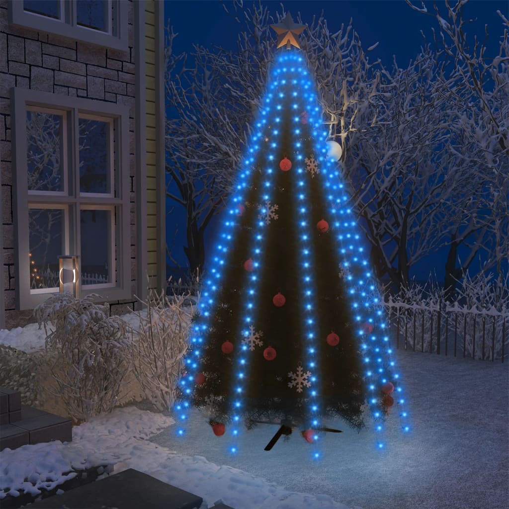 vidaXL lysnet til juletræ 250 lysdioder 250 cm blå