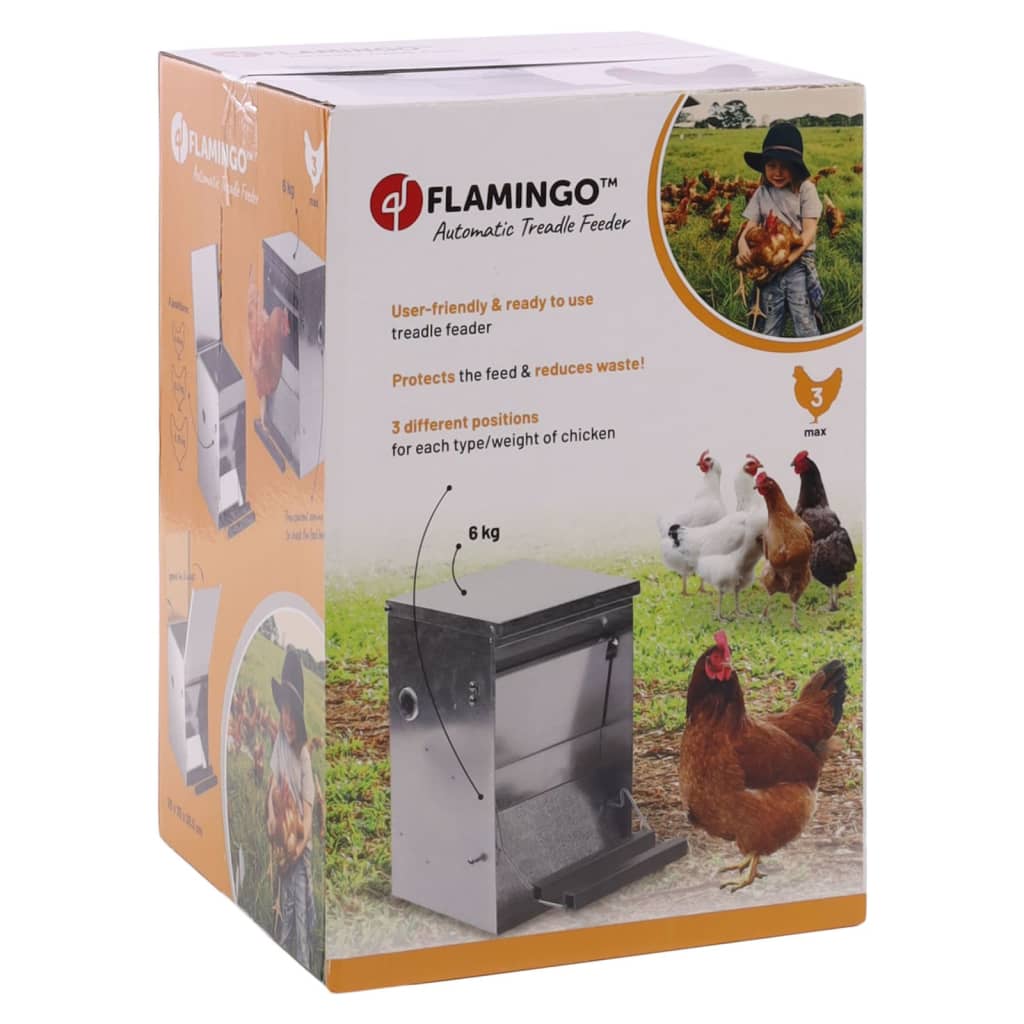 FLAMINGO automatisk foderautomat til høns Timo 6 kg