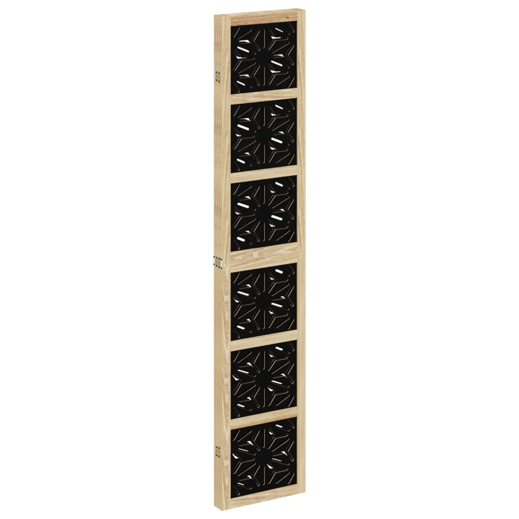 vidaXL rumdeler 4 paneler massivt kejsertræ brun og sort