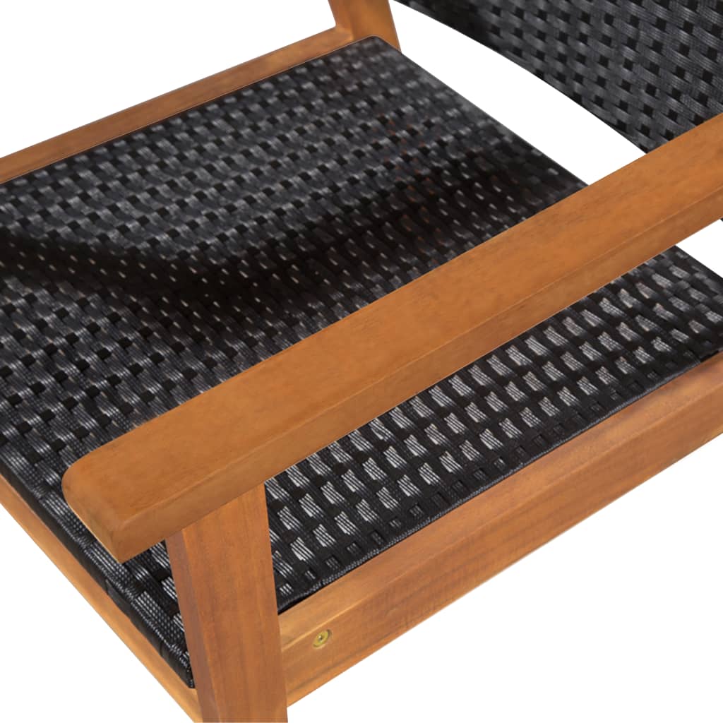 vidaXL udendørs spisebordssæt 7 dele polyrattan sort og brun