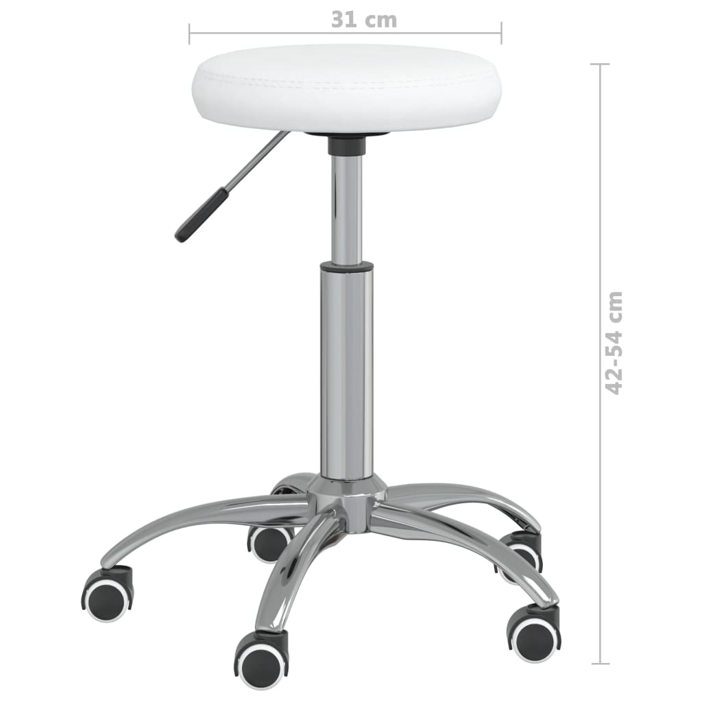 vidaXL arbejdsstol med hjul kunstlæder hvid