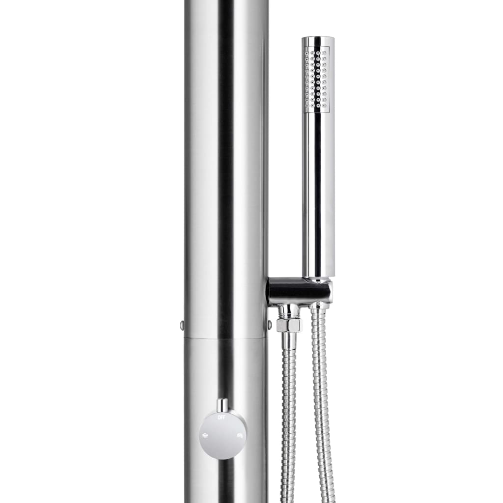 vidaXL havebruser med grå bund 225 cm rustfrit stål