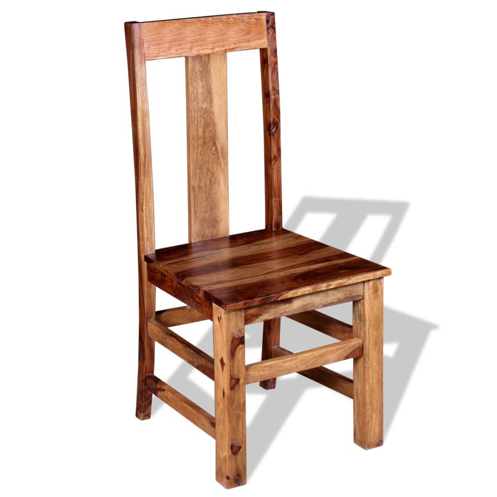 vidaXL spisebordsstole 2 stk. i massivt sheeshamtræ