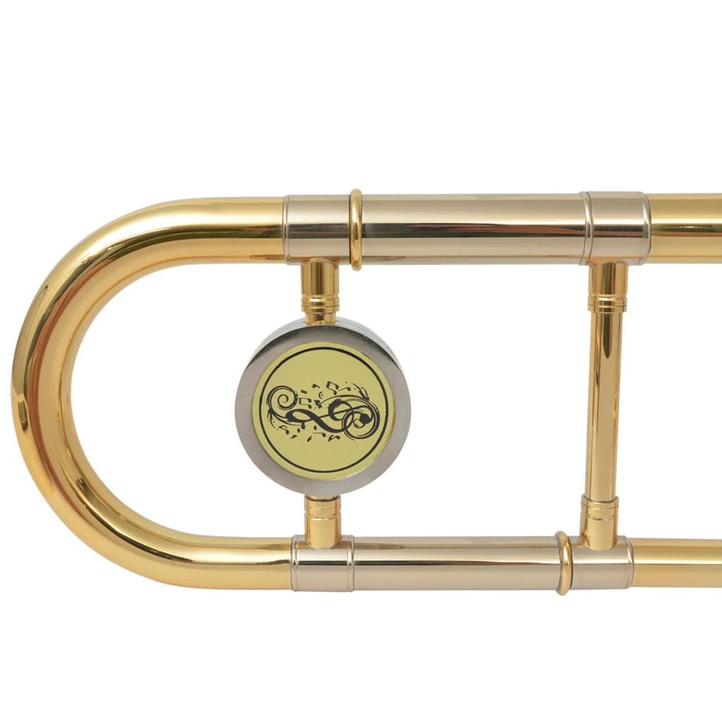 vidaXL trombone gul messing med guldlakering Bb
