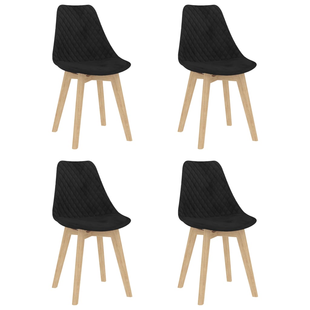 vidaXL spisebordsstole 4 stk. fløjl sort