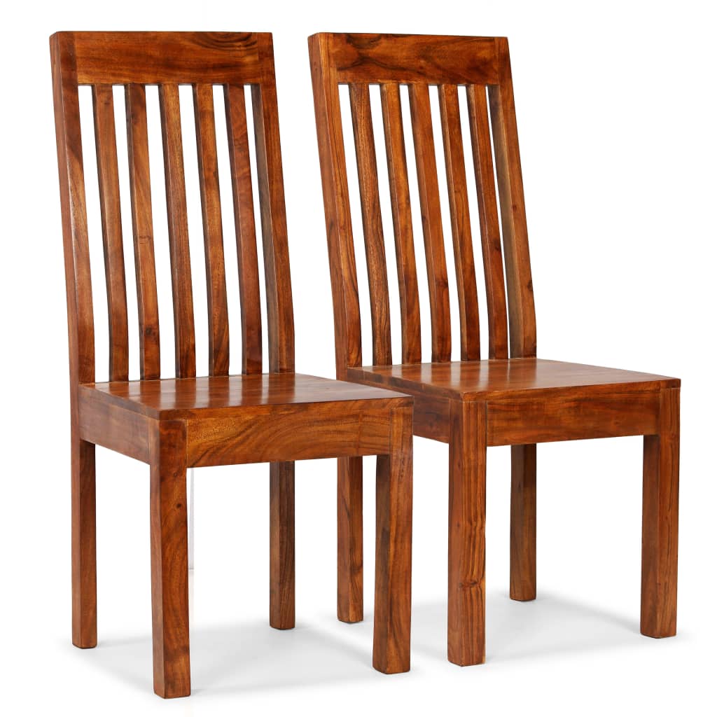 vidaXL spisebordsstole 2 stk. massivt træ med honningfinish moderne