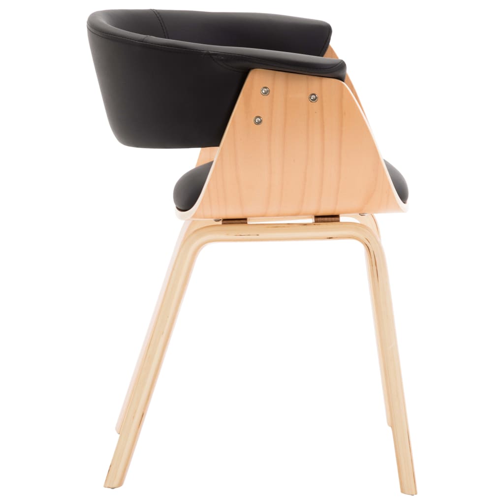 vidaXL spisebordsstol bøjet træ og kunstlæder sort