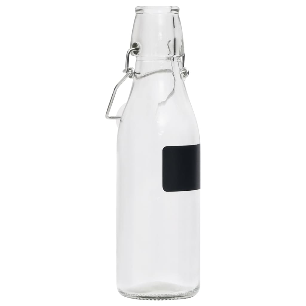 vidaXL glasflasker med patentlåg 6 stk. 250 ml rund