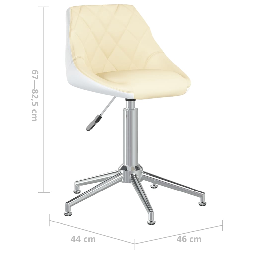 vidaXL drejelig spisebordsstol kunstlæder cremefarvet og hvid