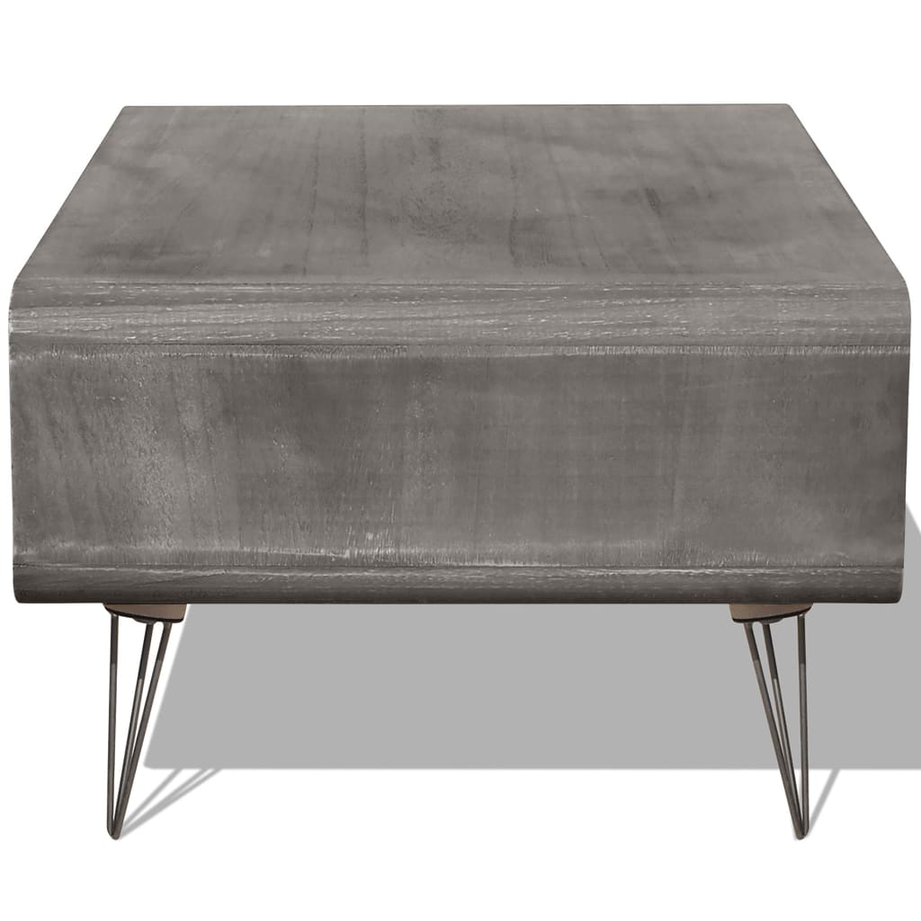 vidaXL sofabord 90x55,5x38,5 cm massivt kejsertræ grå
