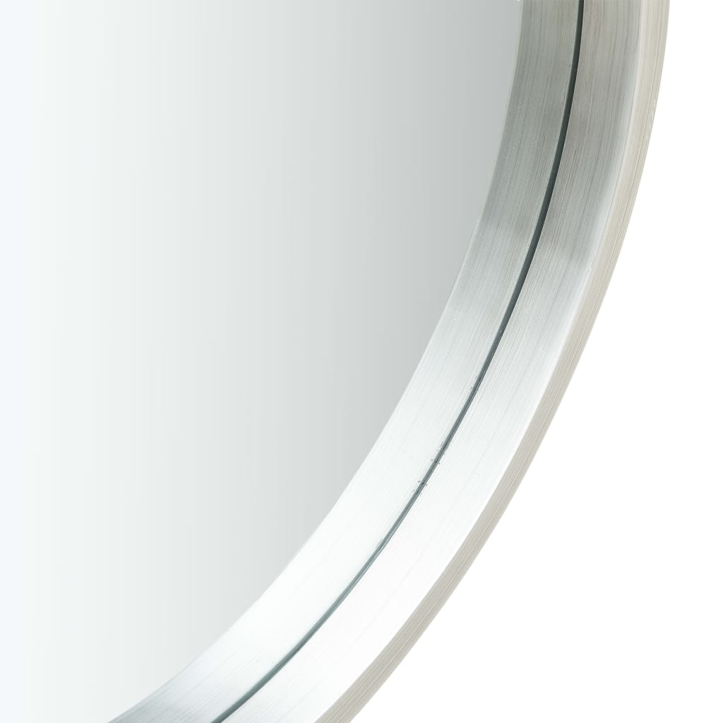 vidaXL vægspejl med rem 50 cm sølvfarvet