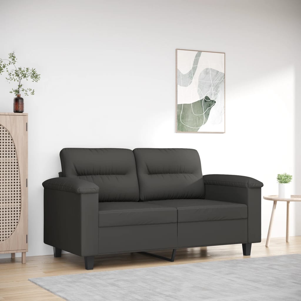 vidaXL 2-personers sofa 120 cm mikrofiberstof mørkegrå