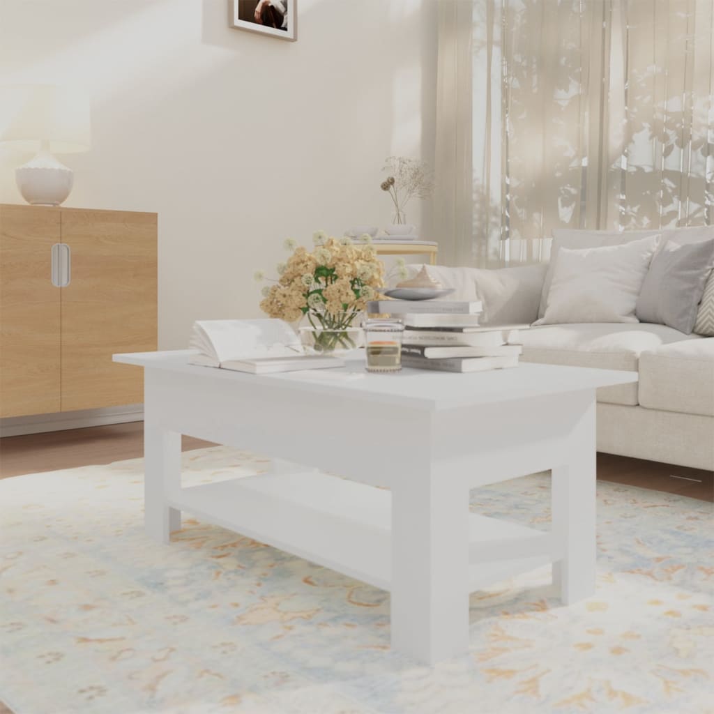 vidaXL sofabord 102x55x42 cm spånplade hvid