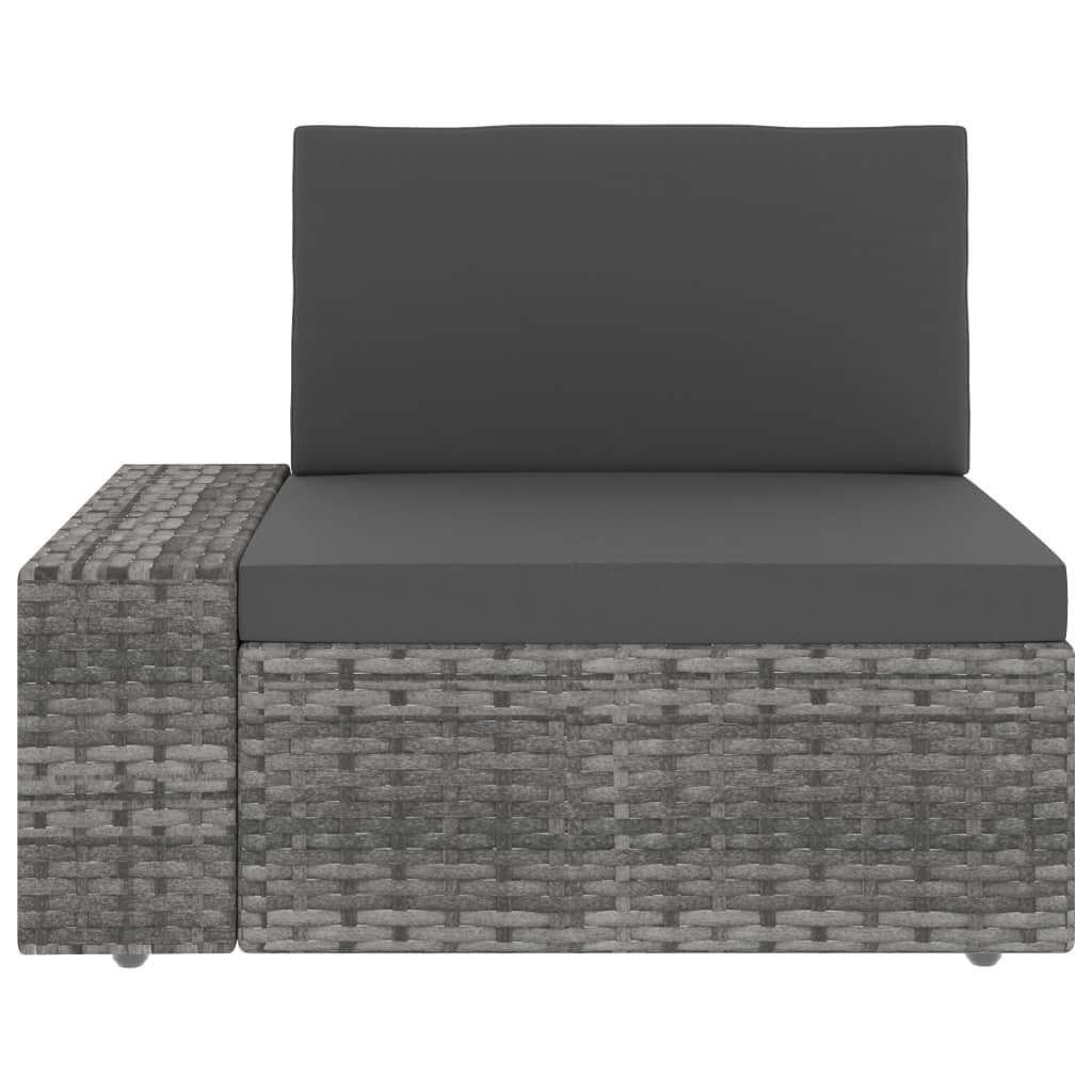 vidaXL hjørnedel til sofa med højre armlæn polyrattan grå