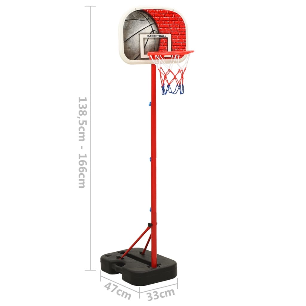 vidaXL bærbart basketballsæt justerbart 138,5-166 cm