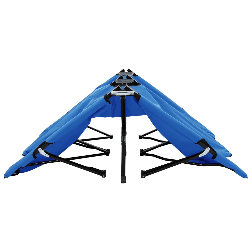 vidaXL 2-personers foldbar solseng stål blå