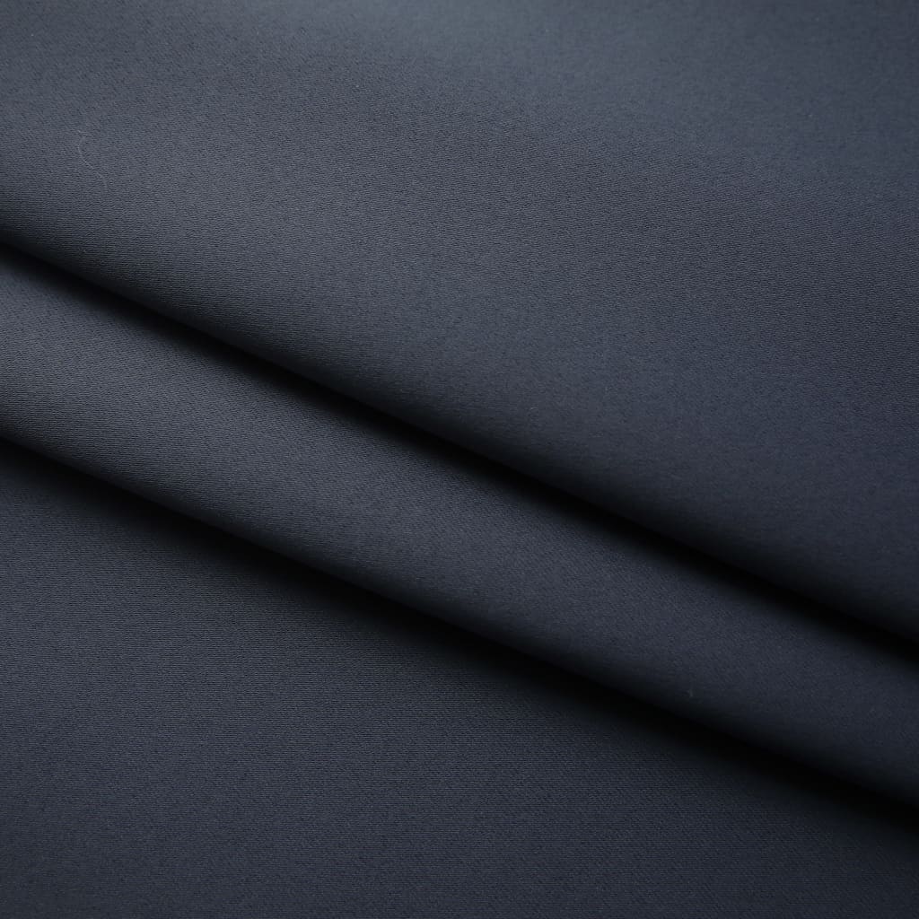 vidaXL mørklægningsgardiner med kroge 2 stk. 140 x 225 cm antracitgrå