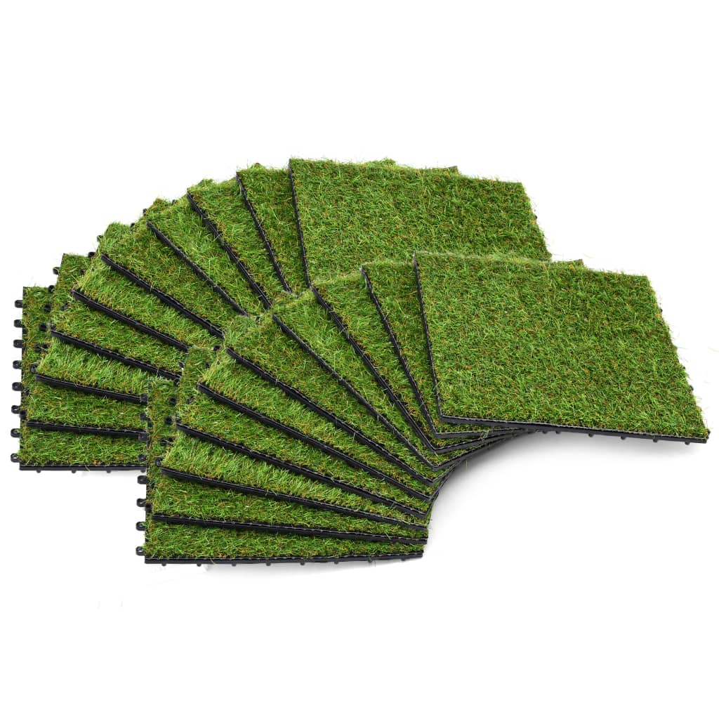 vidaXL kunstgræsfliser 20 stk. 30 x 30 cm grøn