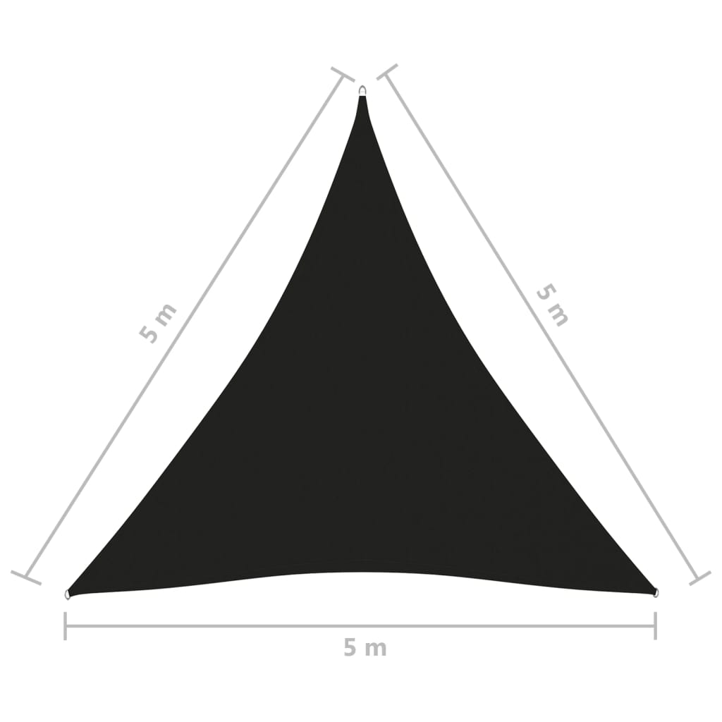 vidaXL solsejl 5x5x5 m trekantet oxfordstof sort