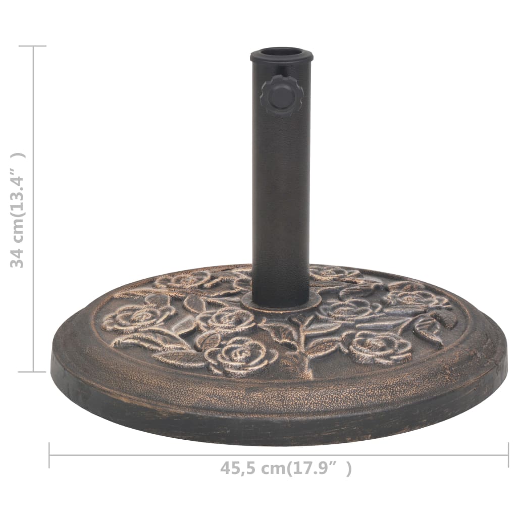 vidaXL parasolfod resin rund bronzefarvet 9 kg