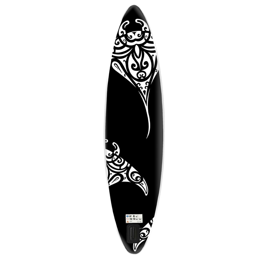 vidaXL oppusteligt paddleboardsæt 366x76x15 cm sort