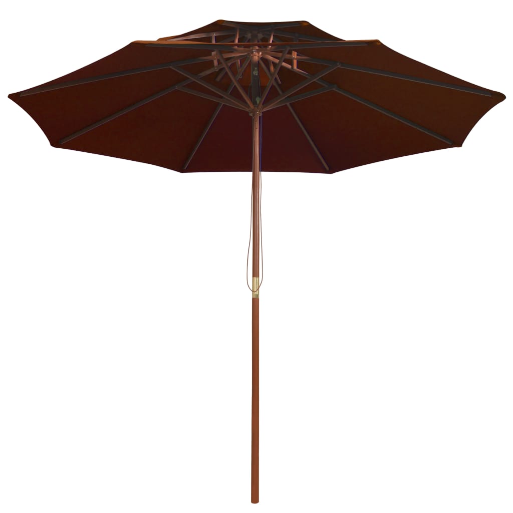 vidaXL dobbelt parasol med træstang 270 cm terrakotta