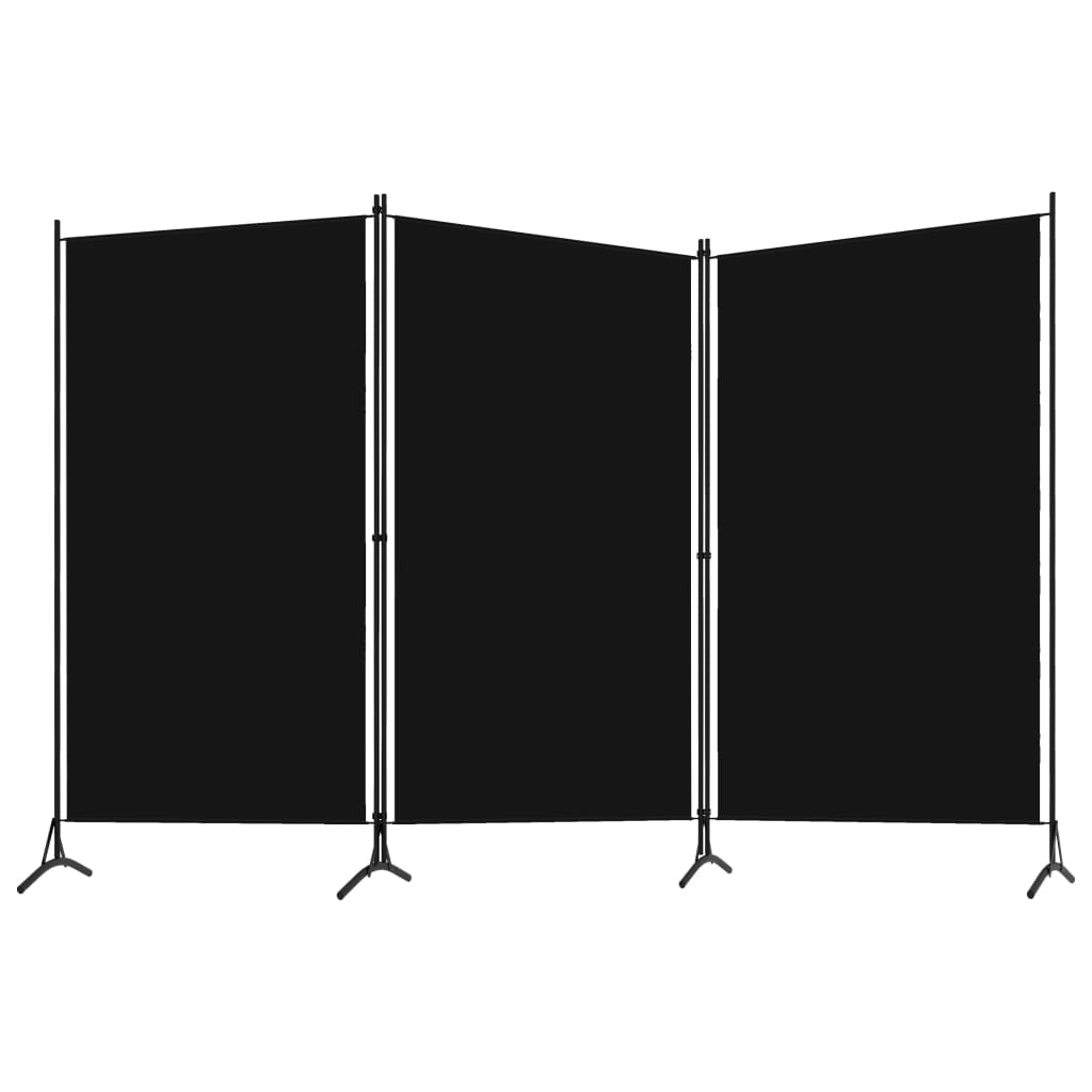 vidaXL 3-panels rumdeler 260 x 180 cm sort