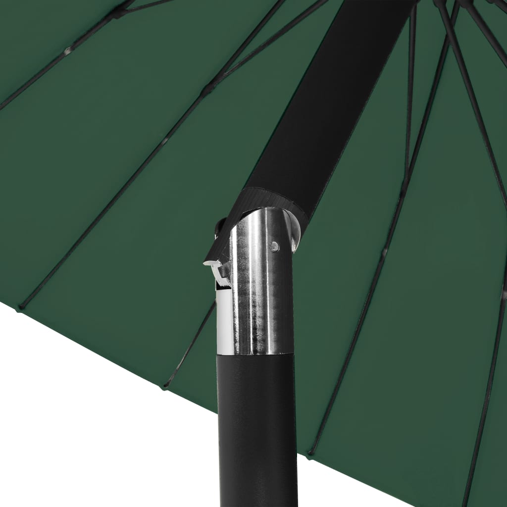 vidaXL udendørs parasol med aluminiumsstang 270 cm grøn