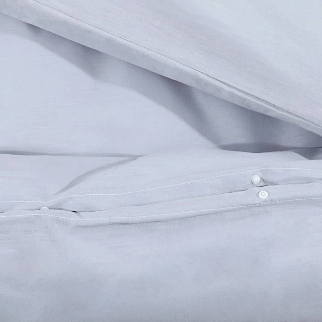 vidaXL sengetøj 140x200 cm bomuld grå