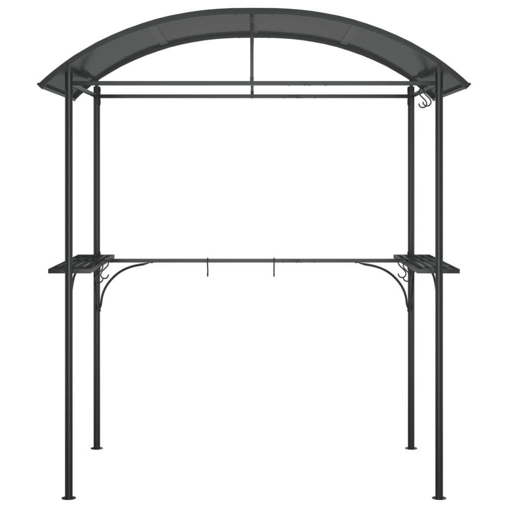 vidaXL grillpavillon med sidehylder 220x115x230 cm stål antracitgrå