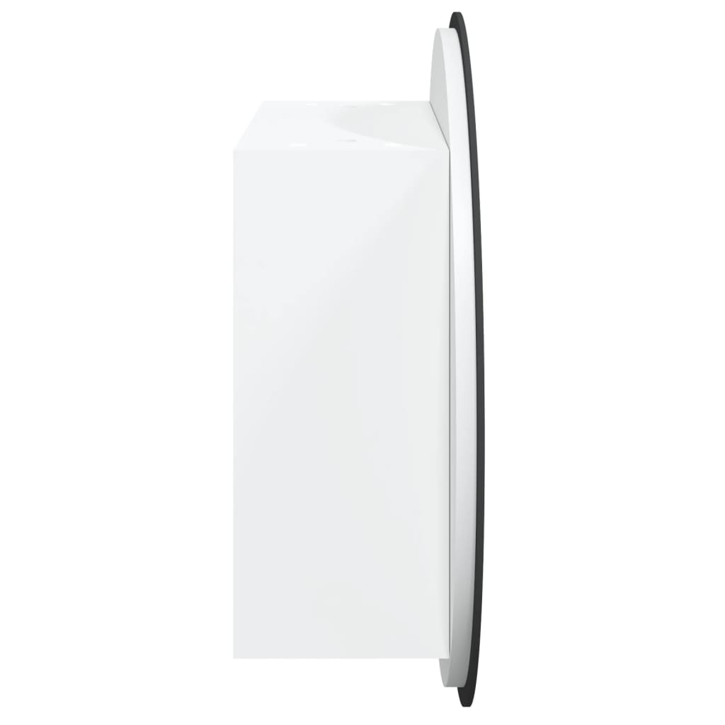 vidaXL badeværelsesskab med rundt spejl og LED-lys 40x40x17,5 cm hvid