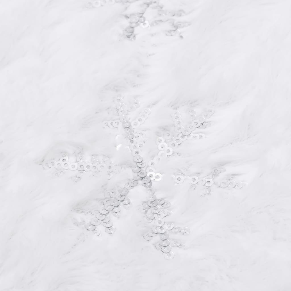 vidaXL luksuriøs skjuler til juletræsfod 150 cm kunstpels hvid