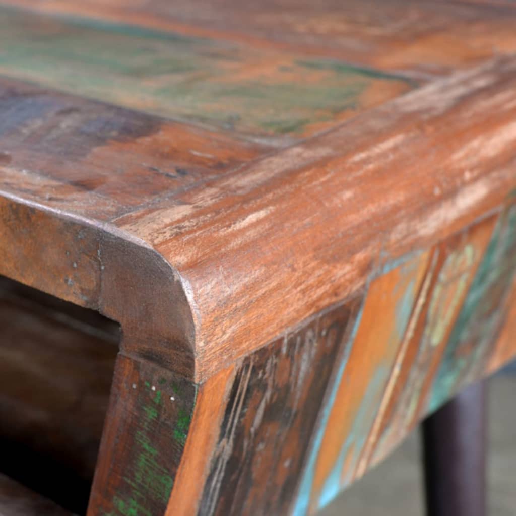 vidaXL skrivebord med jernben genanvendt træ