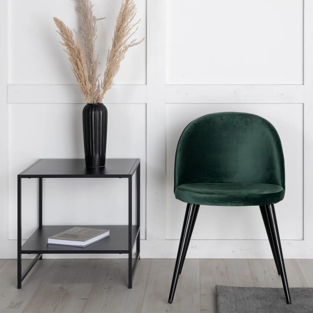 nødsituation Utålelig Scan Venture Home spisebordsstole 2 stk. Velvet velour sort og grøn | vidaXL.dk