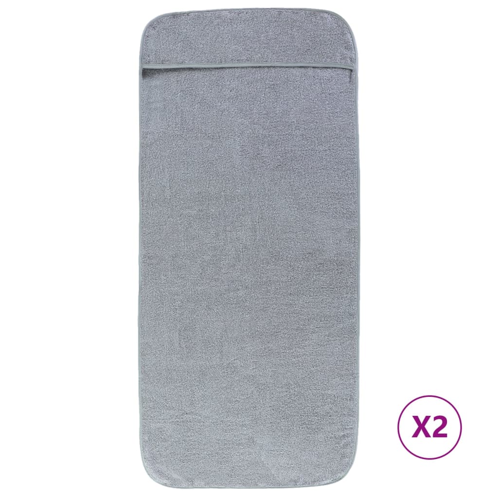 vidaXL strandhåndklæder 2 stk. 60x135 cm 400 GSM stof grå