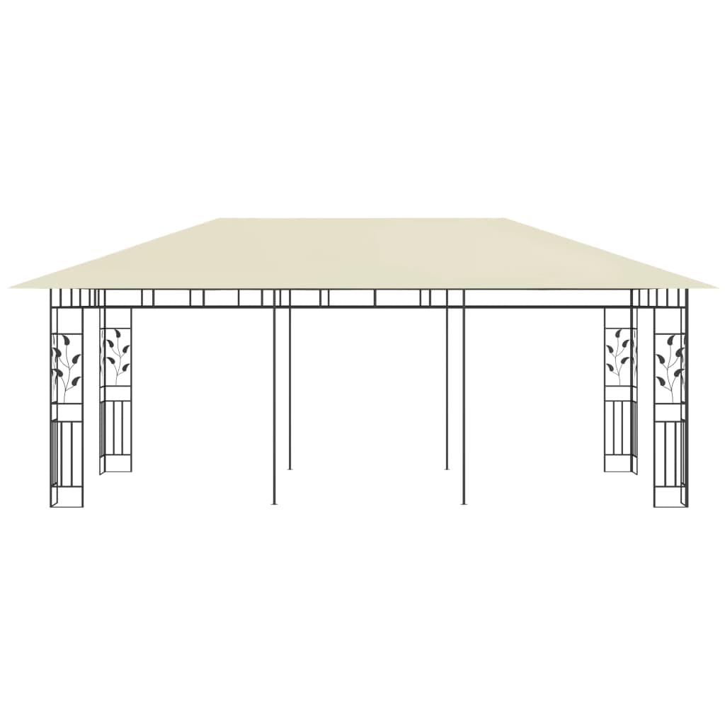 vidaXL pavillon med myggenet 6x3x2,73 cm cremefarvet