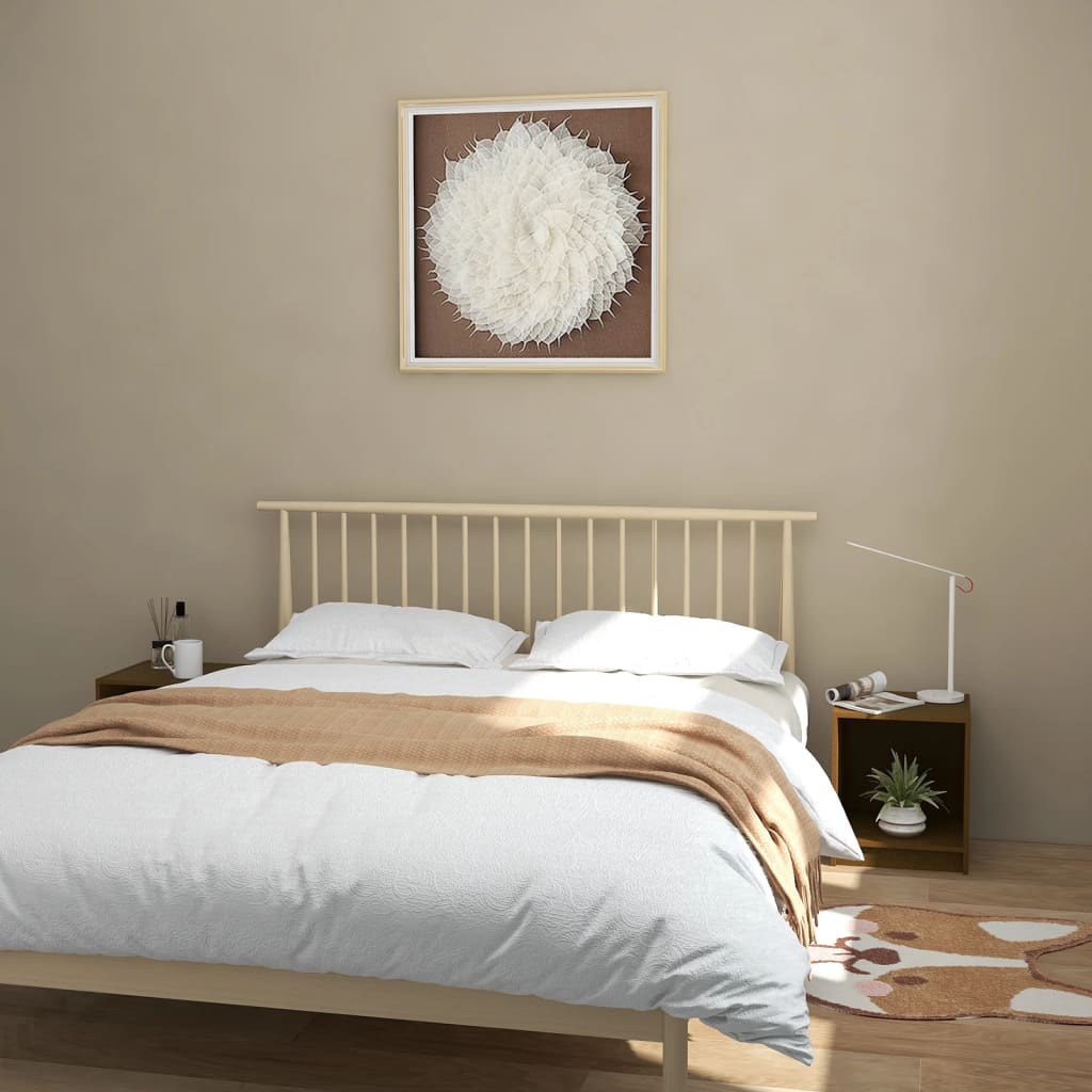 vidaXL sengeskabe 2 stk. 35,5x33,5x41,5 cm massivt fyrretræ brun
