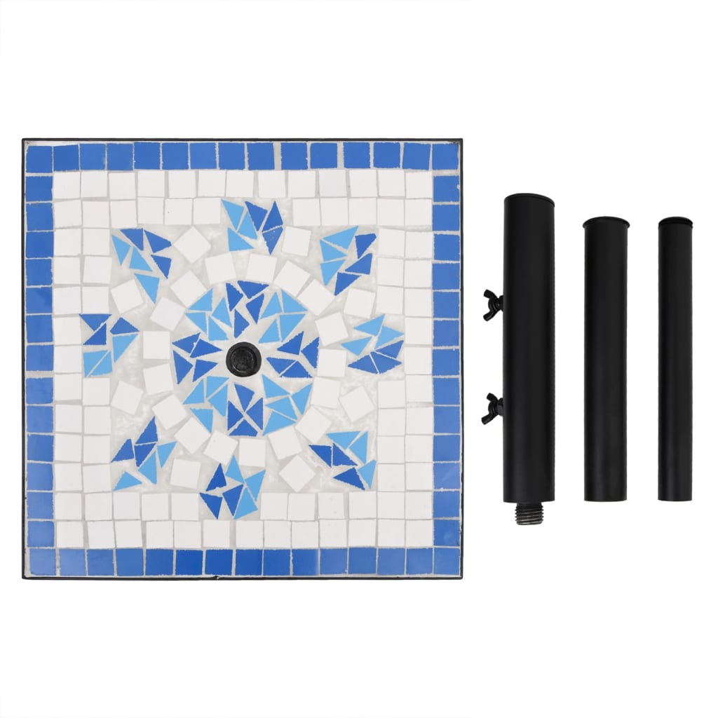 vidaXL parasolfod 12 kg firkantet blå og hvid