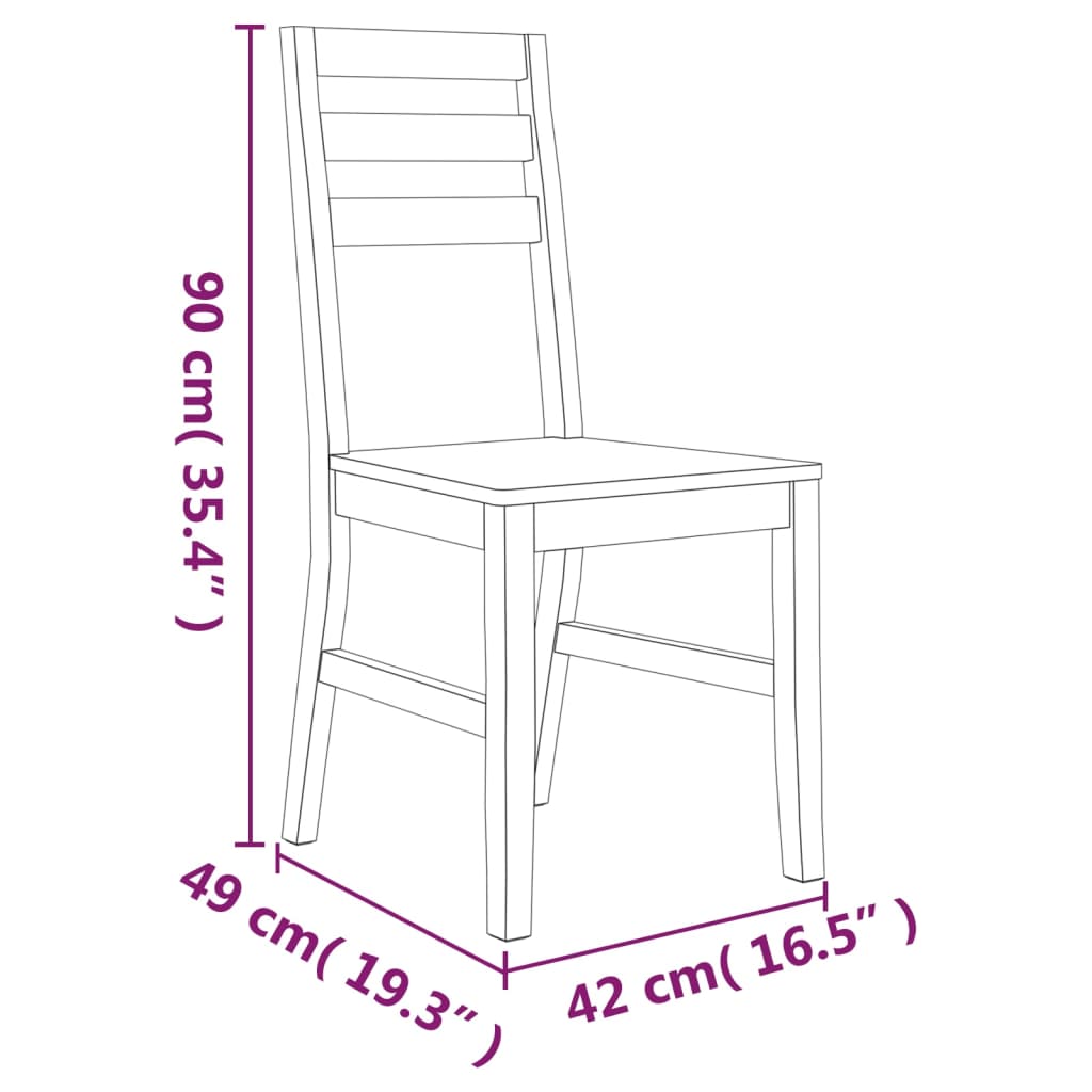 vidaXL spisebordsstole 2 stk. massivt akacietræ
